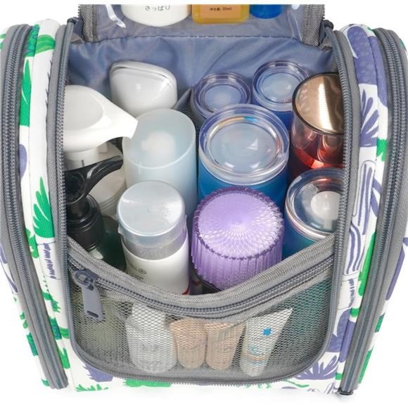 Hanging Travel Toiletry Bag Cosmetic Make up Organizer for Women Cactus Bag - Picture 3 of 7